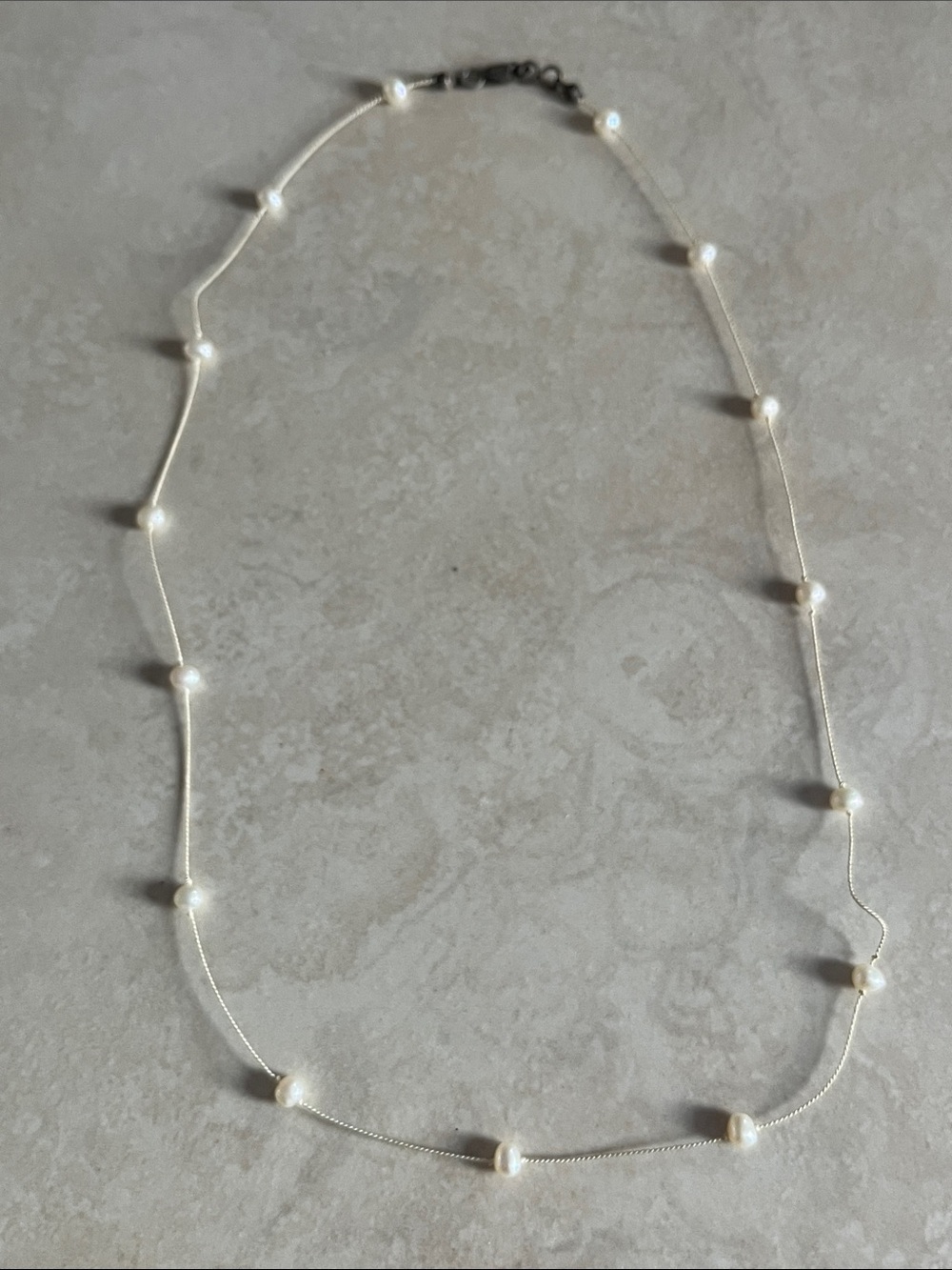Delicate White Faux Pearl Necklace